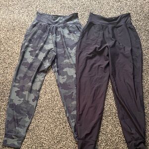 Camouflage and Black Jogger Pants